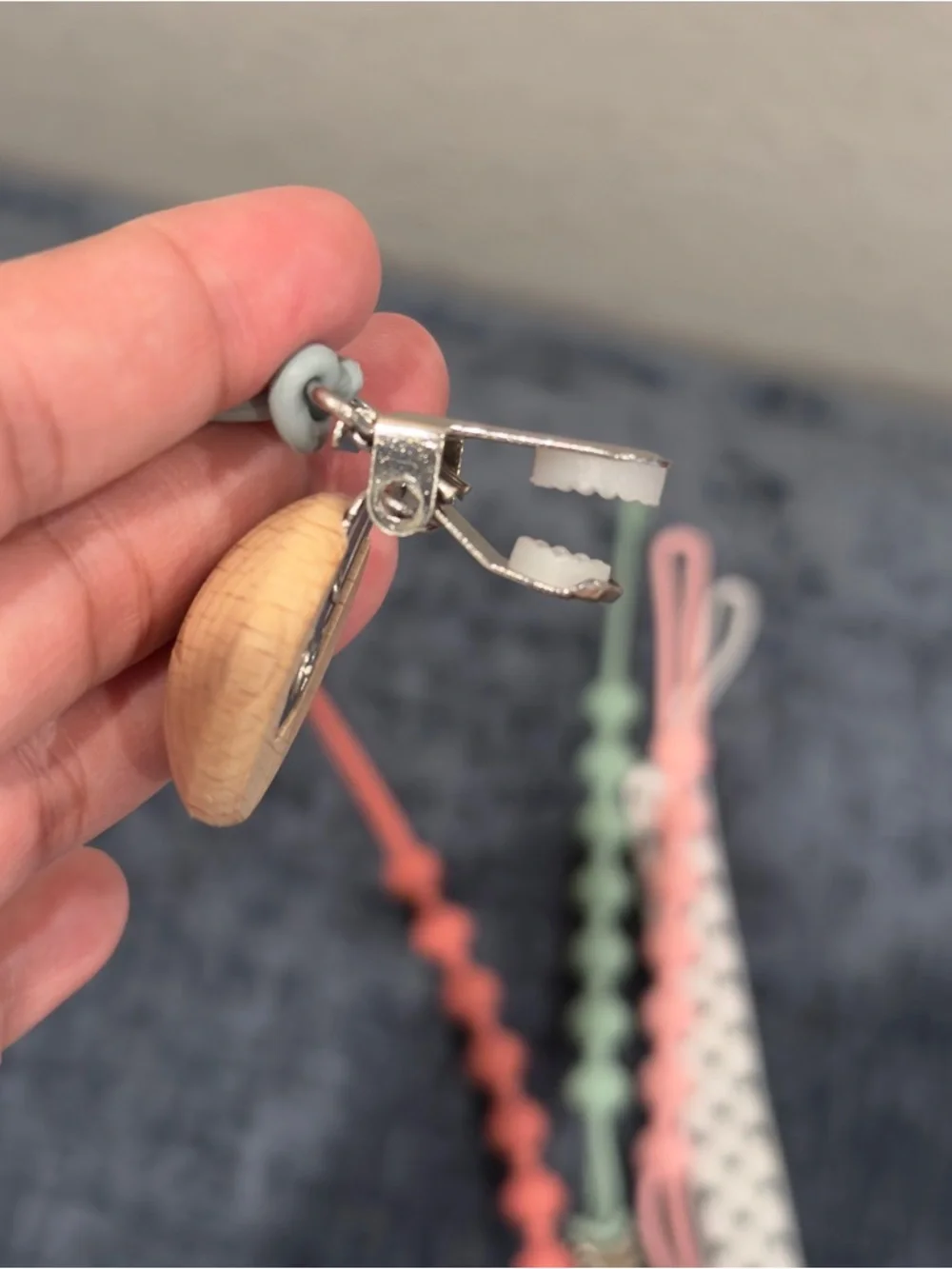 (Never used) Silicone Beaded Pacifier Clips